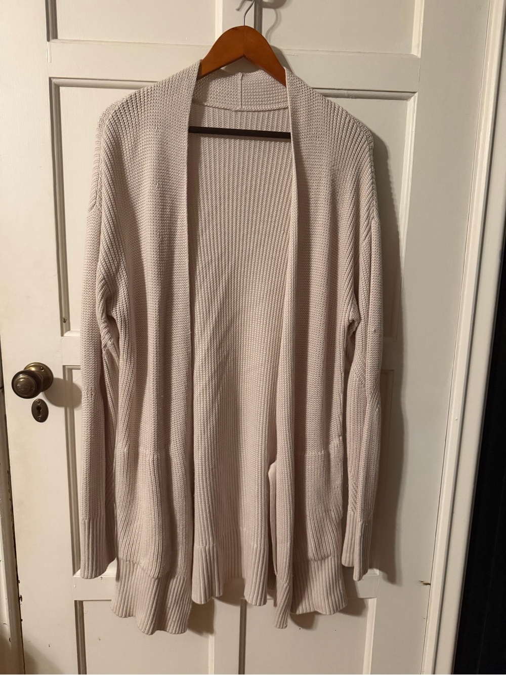 lululemon athletica Open-Front Ribbed Cardigan in Cream